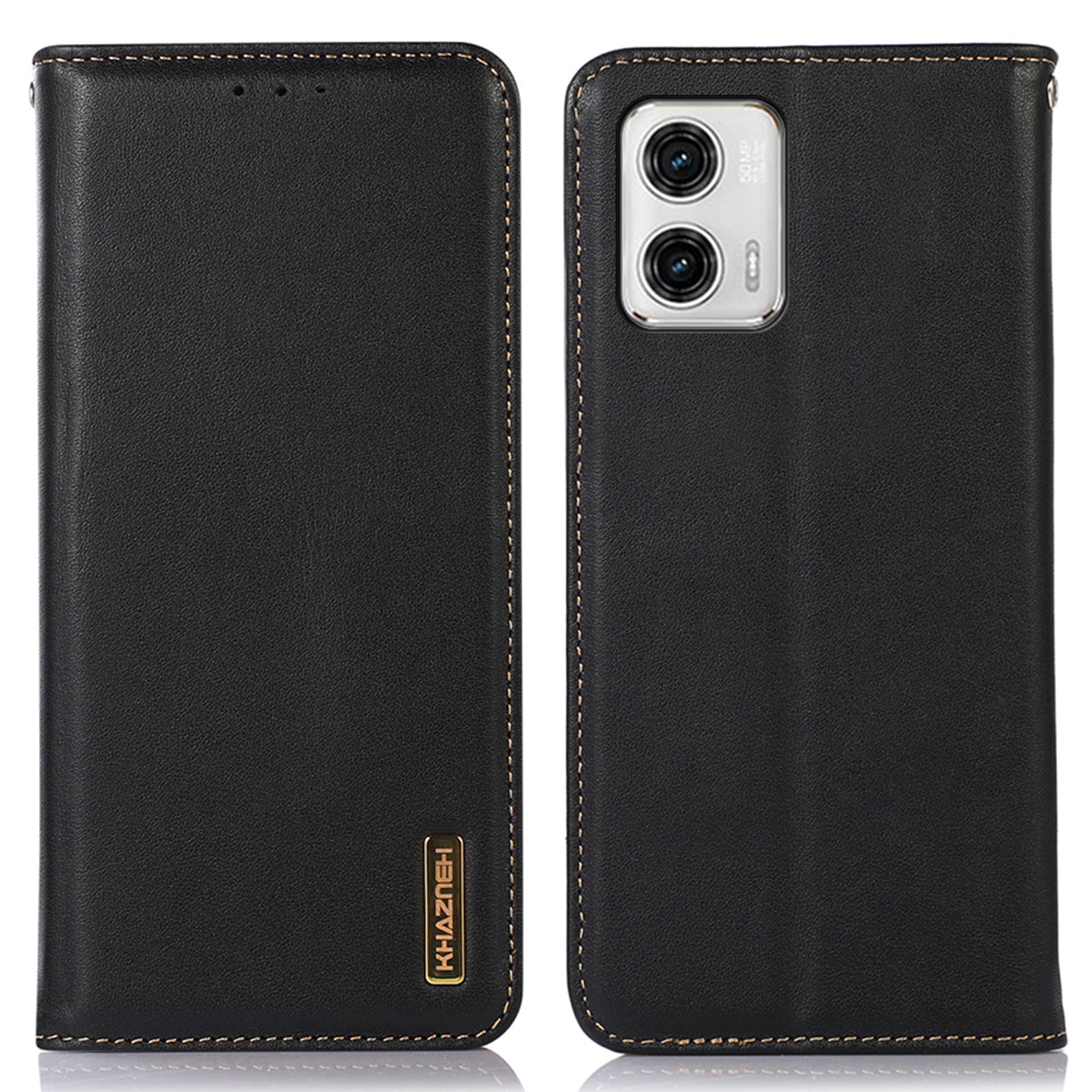 KHAZNEH Phone Case for Motorola Moto G73 5G RFID Blocking Wallet Stand Genuine Cowhide Leather Phone Cover KHAZNEH Phone Case for Motorola Moto G73 5G RFID Blocking Wallet Stand Genuine Cowhide Leather Phone Cover